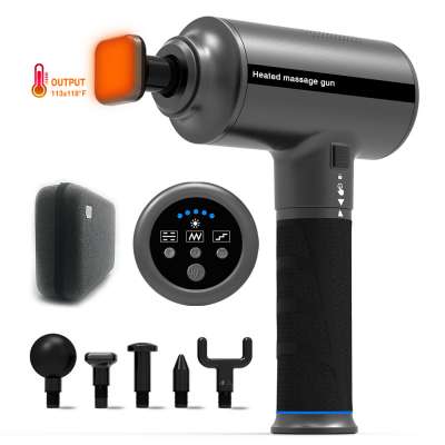 Heated Portable  Professional Cordless Percussion Therapy Machine Massage Gun